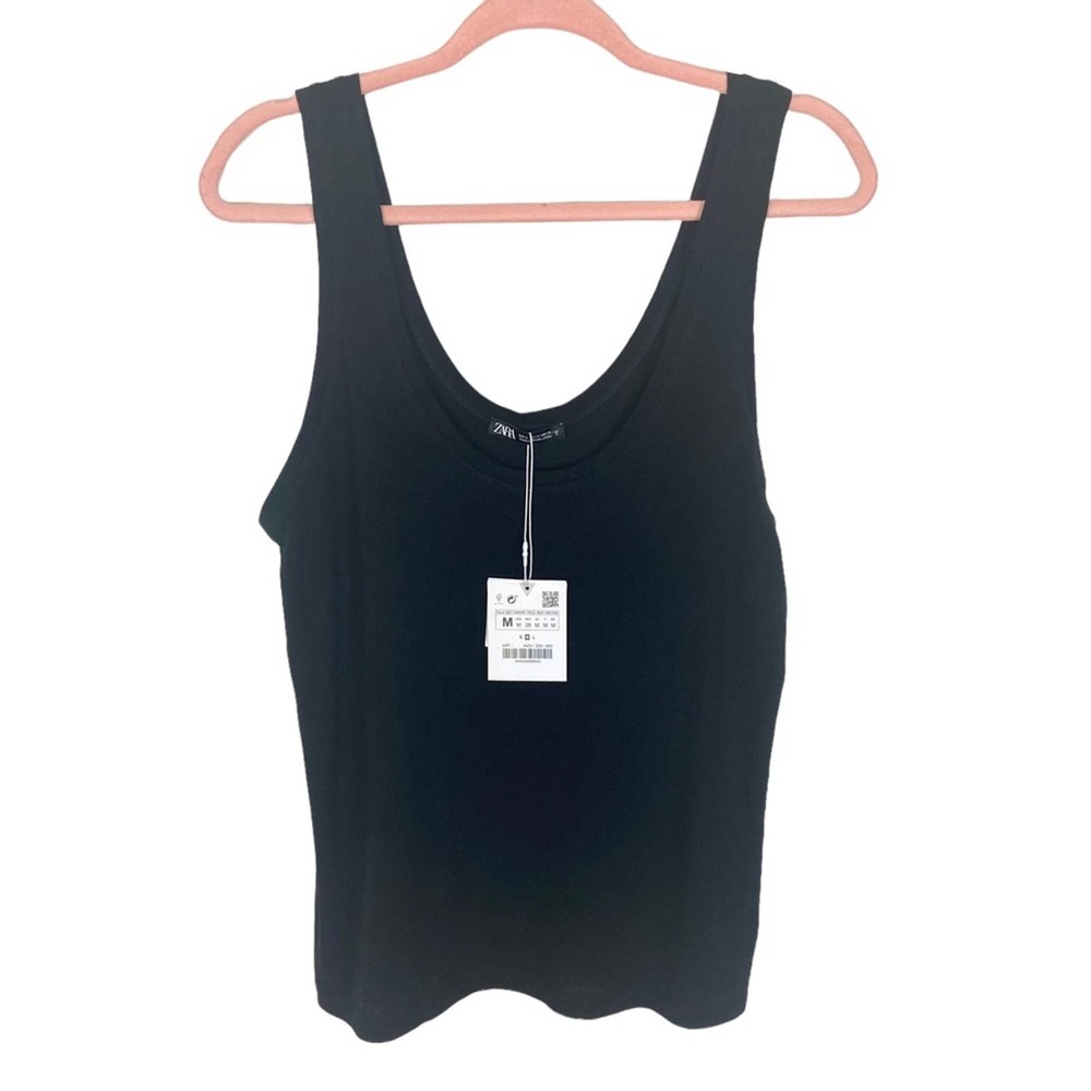 Zara Basic Cotton Scoop Neck Tank NEW